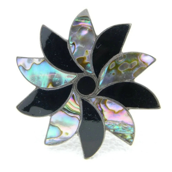 TAXCO .925 Sterling Silver FC Mexico Black Set - Picture 1 of 5